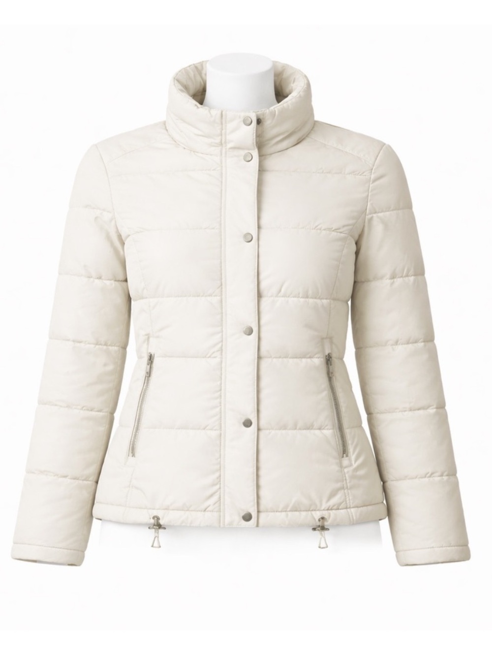 Size M Danier Women’s Leather Down Puffer Jacket‎ Quilted Zip Snap Coat